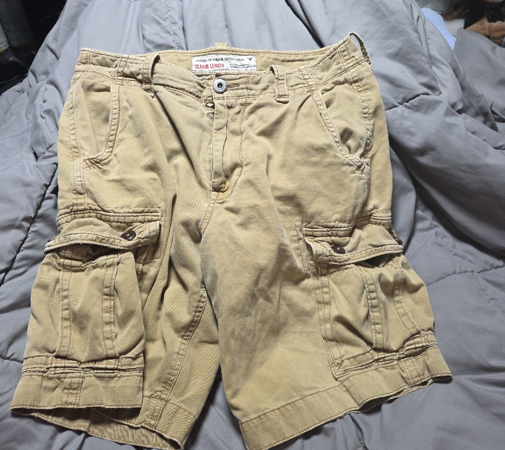 Men's Casual Khaki Cargo Shorts